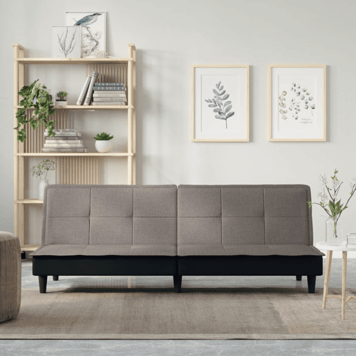 Sofá-cama, Sofá conversível tecido cinzento-acastanhado Sofá-cama, Sofá conversível tecido cinzento-acastanhado