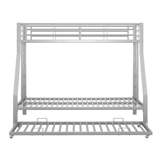Beliche 90140x200 cm com cama com gavetão 90x190 cm - estrutura metálica - Prata