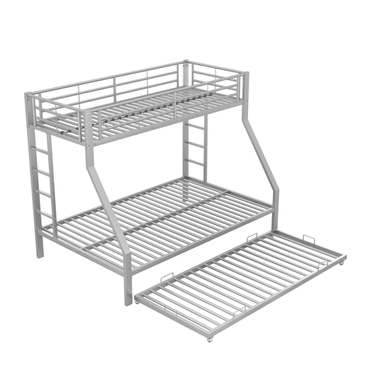 Beliche 90140x200 cm com cama com gavetão 90x190 cm - estrutura metálica - Prata