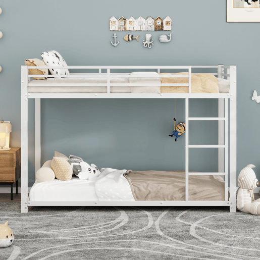 Beliche de ferro para crianças 90x200 cm - Branco
