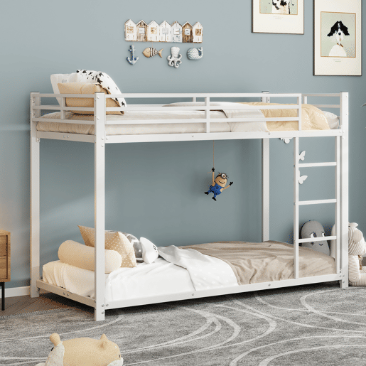 Beliche de ferro para crianças 90x200 cm - Branco