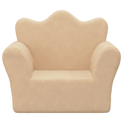 Sofá infantil - Sofá para crianças peluche macio creme