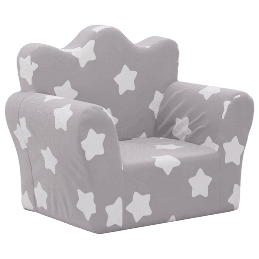 Sofá infantil - Sofá para crianças c estrelas pelúcia macia cinzento-claro