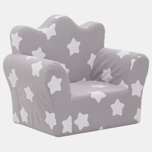 Sofá infantil - Sofá para crianças c estrelas pelúcia macia cinzento-claro