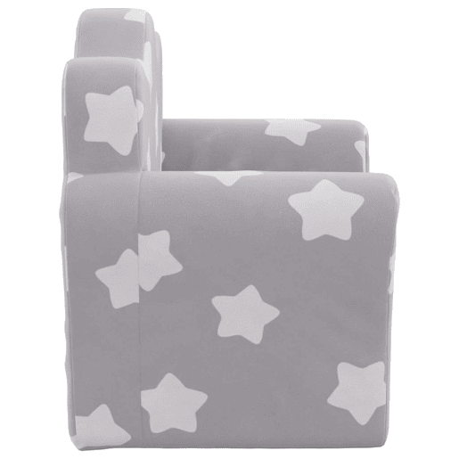 Sofá infantil - Sofá para crianças c estrelas pelúcia macia cinzento-claro
