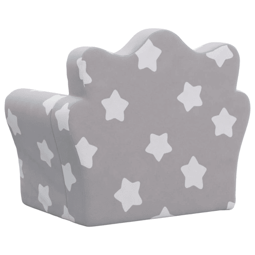 Sofá infantil - Sofá para crianças c estrelas pelúcia macia cinzento-claro