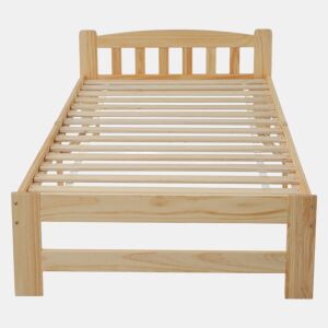 Cama individual com estrutura em madeira 90x200cm - Natural