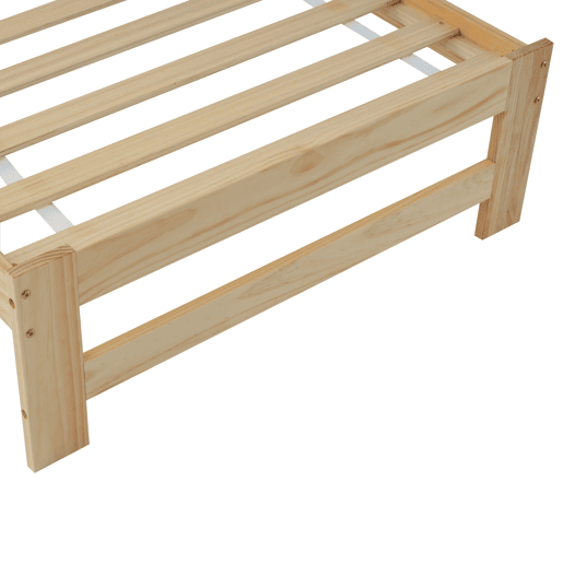 Cama individual com estrutura em madeira 90x200cm - Natural Cama individual com estrutura em madeira 90x200cm - Natural