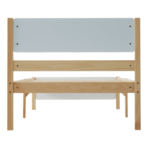Cama individual de madeira 90x200cm - Branco