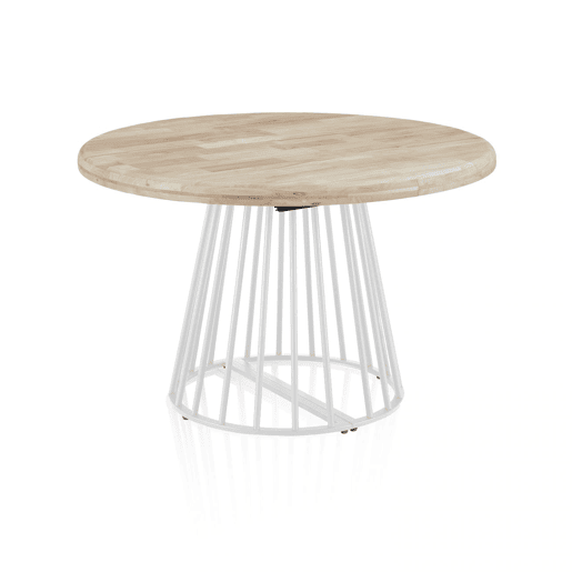 Mesa redonda extensível Meztil Branco - Carvalho 120 x 76 x 120 cm