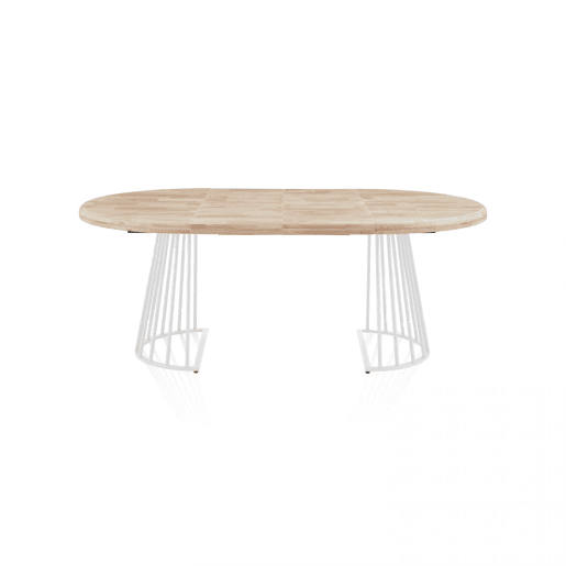 Mesa redonda extensível Meztil Branco - Carvalho 120 x 76 x 120 cm