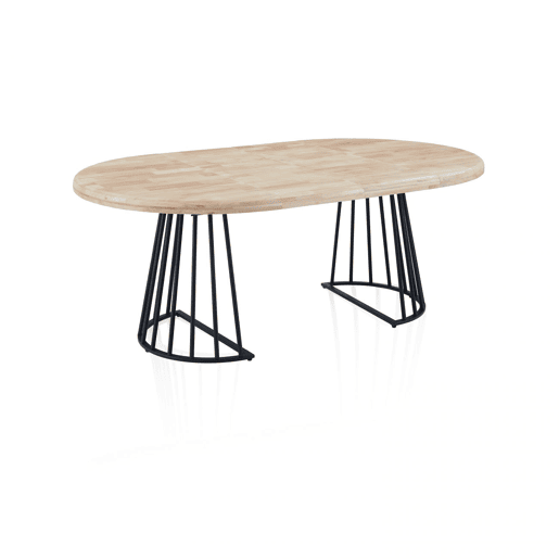 Mesa redonda extensível Meztil Preto - Carvalho 120 x 76 x 120 cm