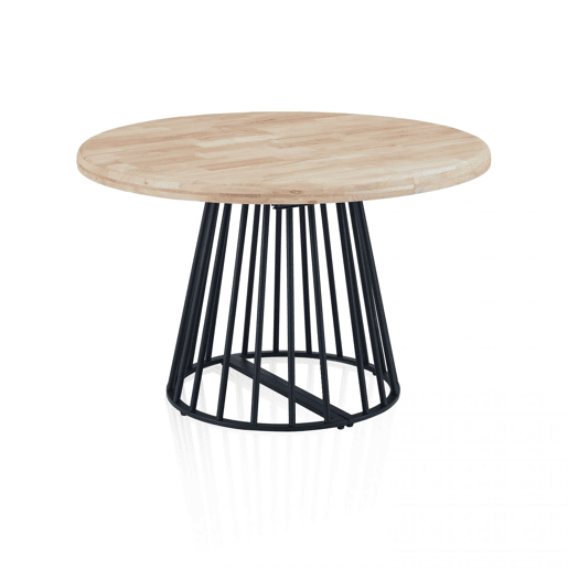 Mesa redonda extensível Meztil Preto - Carvalho 120 x 76 x 120 cm