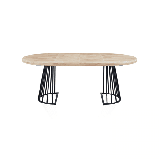 Mesa redonda extensível Meztil Preto - Carvalho 120 x 76 x 120 cm