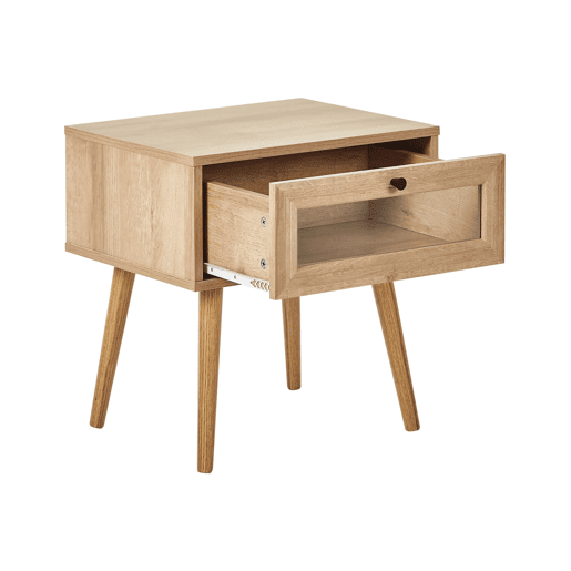 Mesa de cabeceira com gaveta ALBANY Castanho claro