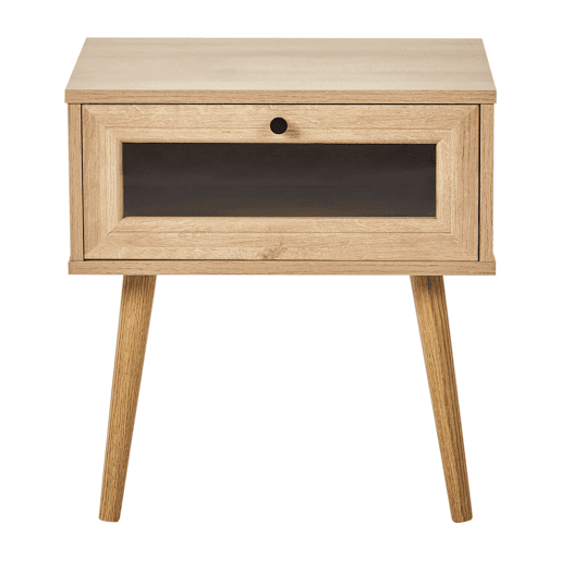Mesa de cabeceira com gaveta ALBANY Castanho claro
