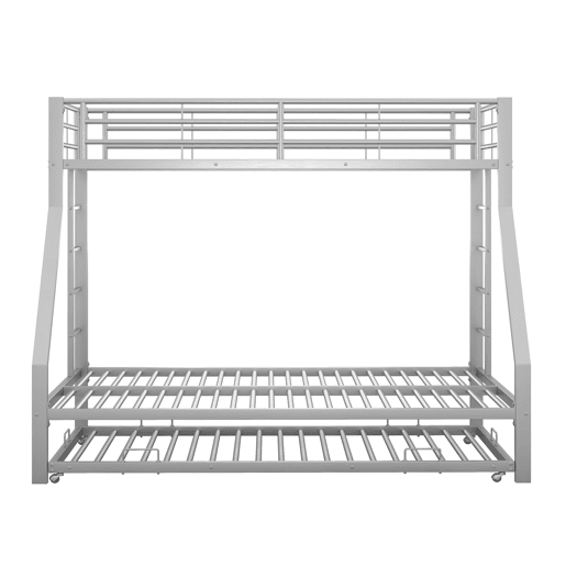 Beliche 90140x200 cm com cama com gavetão 90x190 cm - estrutura metálica - Prata