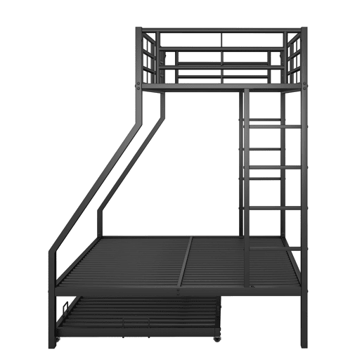 Beliche 90140x200cm com cama com gavetão 90x190cm - estrutura metálica - Preto Beliche 90140x200cm com cama com gavetão 90x190cm - estrutura metálica - Preto