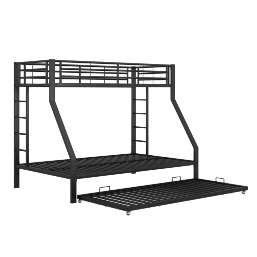 Beliche 90140x200cm com cama com gavetão 90x190cm - estrutura metálica - Preto Beliche 90140x200cm com cama com gavetão 90x190cm - estrutura metálica - Preto