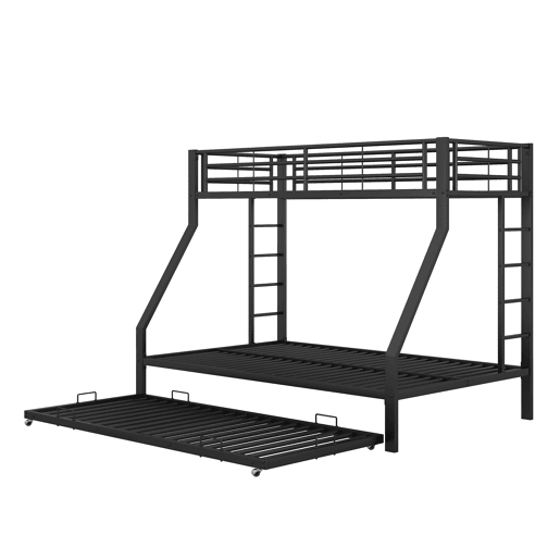 Beliche 90140x200cm com cama com gavetão 90x190cm - estrutura metálica - Preto Beliche 90140x200cm com cama com gavetão 90x190cm - estrutura metálica - Preto