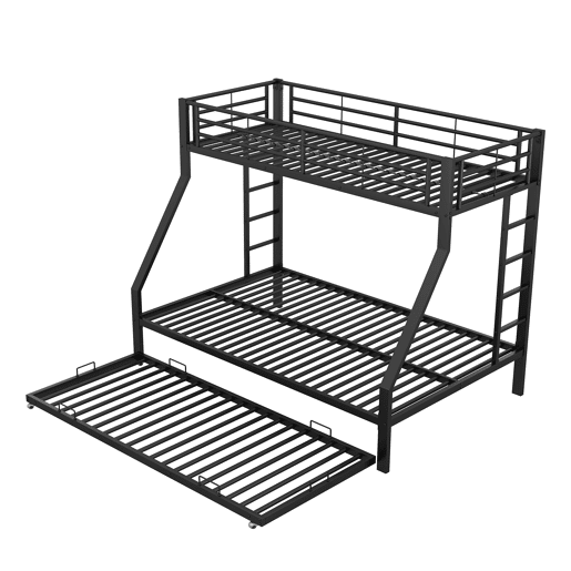 Beliche 90140x200cm com cama com gavetão 90x190cm - estrutura metálica - Preto Beliche 90140x200cm com cama com gavetão 90x190cm - estrutura metálica - Preto
