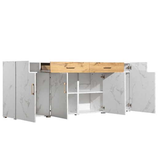 Aparador L 200 cm - 4 portas com 2 gavetas - Branco