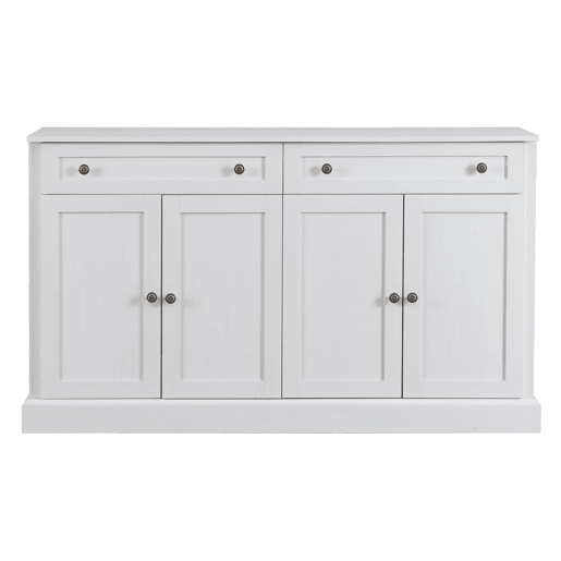 Aparador com 4 portas e 2 gavetas - madeira - altura 86 cm - branco