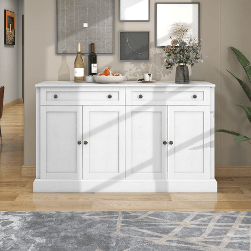 Aparador com 4 portas e 2 gavetas - madeira - altura 86 cm - branco