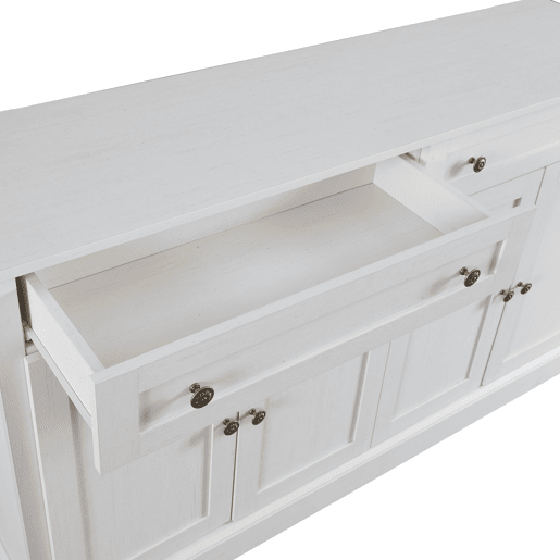 Aparador com 4 portas e 2 gavetas - madeira - altura 86 cm - branco