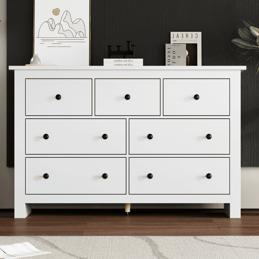 Aparador com 7 gavetas - Aglomerado de partÃculas - Branco Aparador com 7 gavetas - Aglomerado de partÃculas - Branco