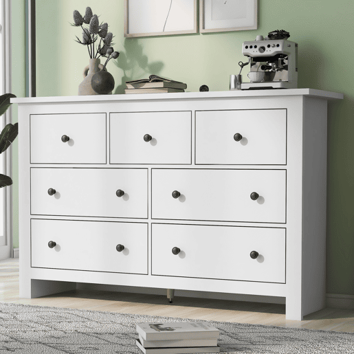 Aparador com 7 gavetas - Aglomerado de partÃculas - Branco Aparador com 7 gavetas - Aglomerado de partÃculas - Branco