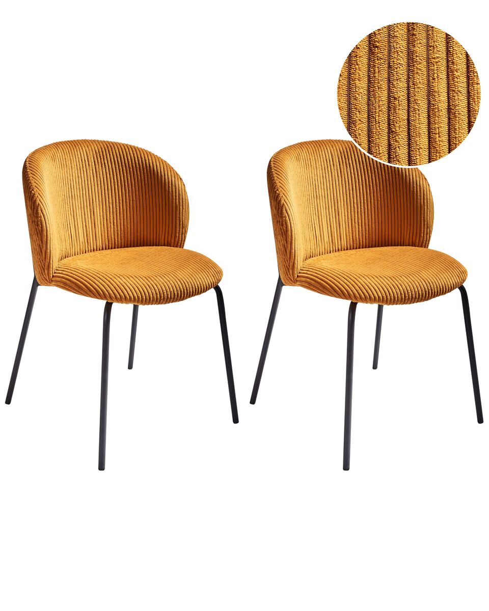 Beliani Silla de comedor MILES Naranja