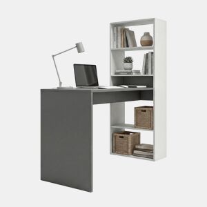 Secretária com estante 120 x 50 cm Cosmic Artik Branco (Branco mate) - Cinzento antracite 120 x 71 x 53 cm