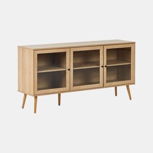 Armário com vitrine ALBANY 150 cm Castanho claro