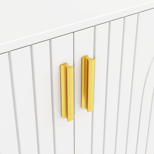 Aparador moderno - 4 portas com padrão ondulado - em MDF - Branco