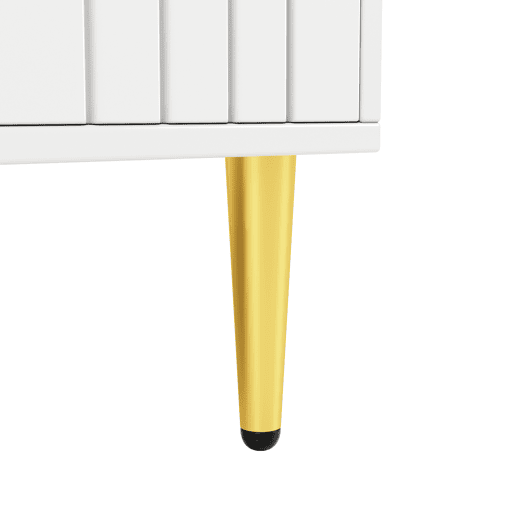Aparador moderno - 4 portas com padrão ondulado - em MDF - Branco