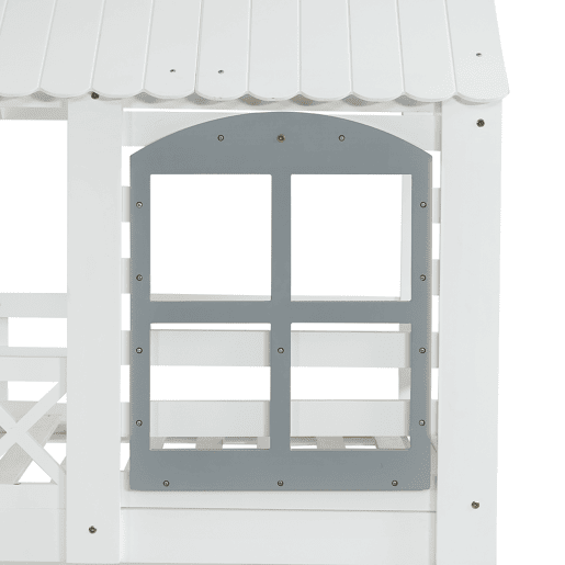 Beliche de madeira 90x200 cm - com escada para arrumação - Branco
