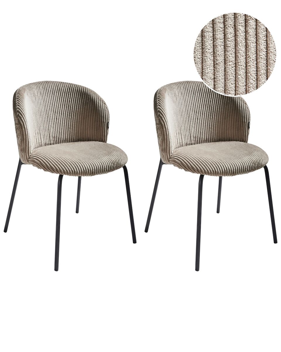 Beliani Silla de comedor MILES Gris Oscuro