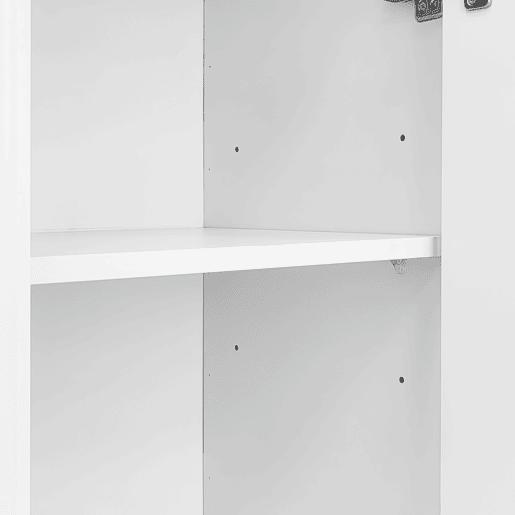 Aparador moderno - com prateleiras reguláveis - puxadores dourados - Branco