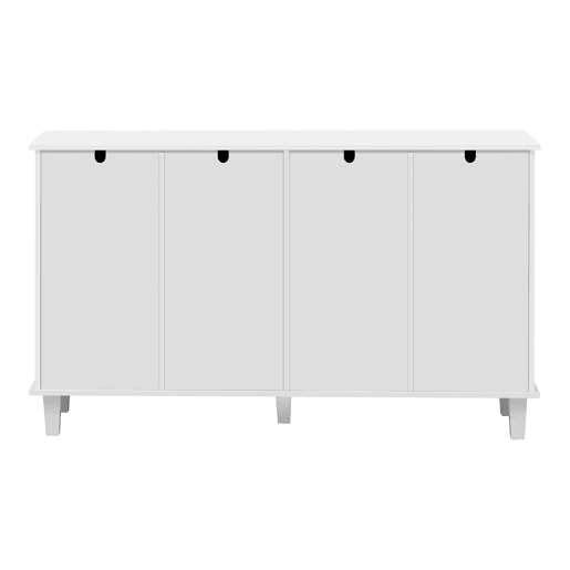 Aparador baixo - 2 portas de vidro com 2 gavetas e prateleiras reguláveis - Branco