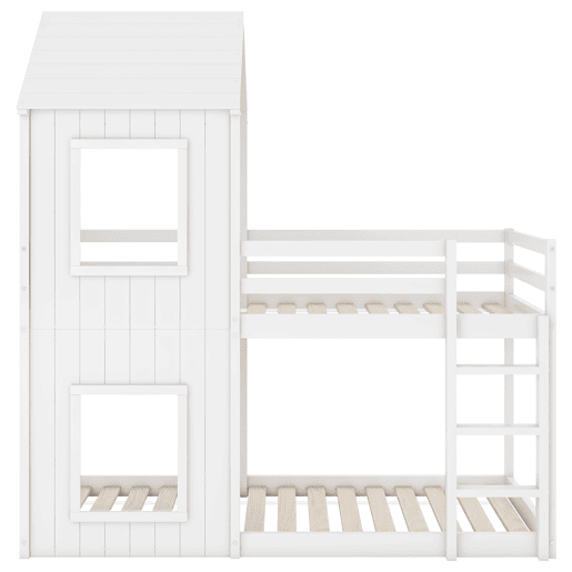 Beliche cabina 90x200 cm - madeira maciça - com 2 janelas - Branco Beliche cabina 90x200 cm - madeira maciça - com 2 janelas - Branco