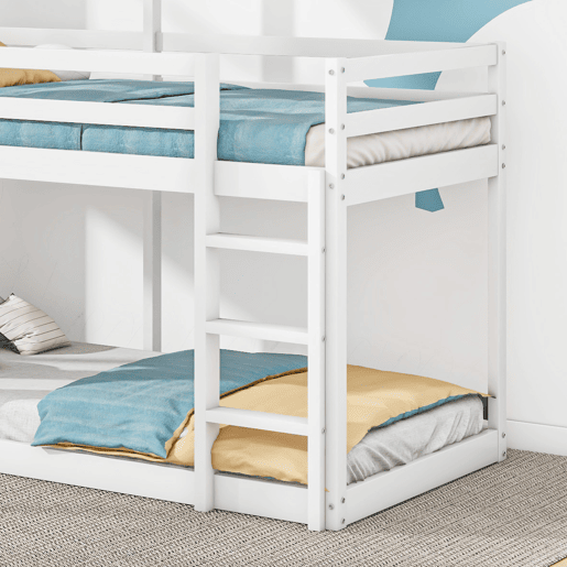 Beliche cabina 90x200 cm - madeira maciça - com 2 janelas - Branco Beliche cabina 90x200 cm - madeira maciça - com 2 janelas - Branco