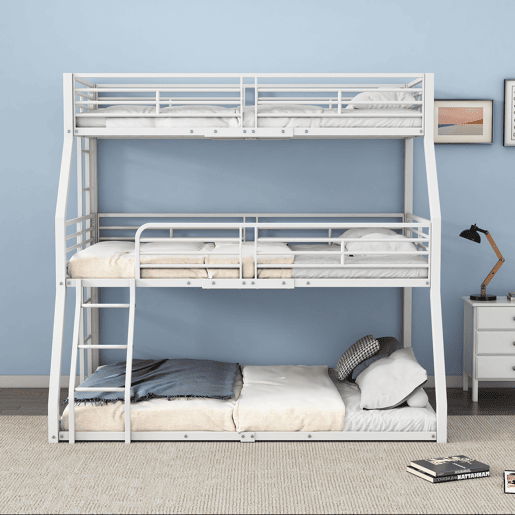 Beliche triplo - 2x90x200cm e 140x200cm - estrutura em ferro - Branco
