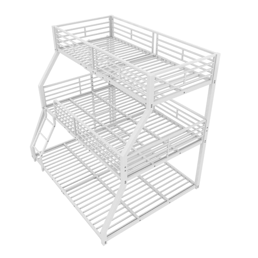 Beliche triplo - 2x90x200cm e 140x200cm - estrutura em ferro - Branco
