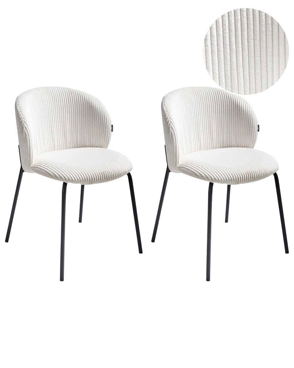 Beliani Silla de comedor MILES Blanco