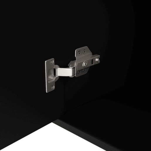Aparador moderno - 4 portas com padrão ondulado - em MDF - Preto