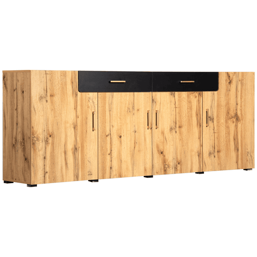 Aparador L 200 cm - 4 portas com 2 gavetas - Natural