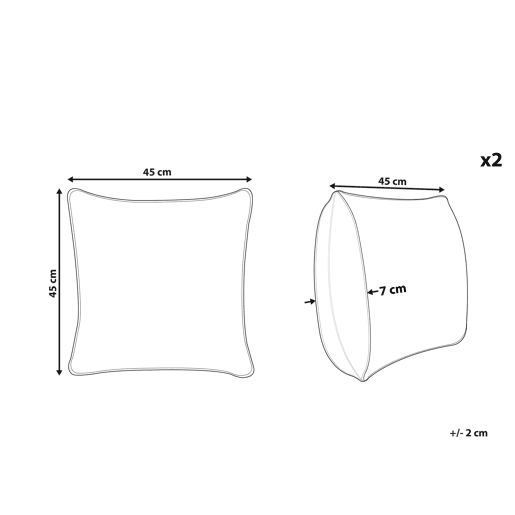 Conjunto de 2 almofadas decorativas MARIGOLD 45 x 45 cm Laranja Sólido