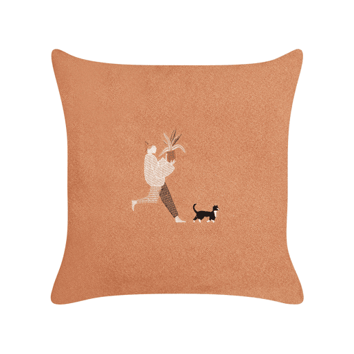 Conjunto de 2 almofadas decorativas MARIGOLD 45 x 45 cm Laranja Sólido