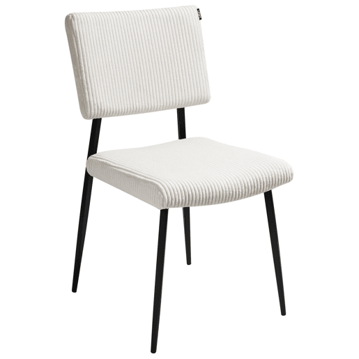 Conjunto de 2 cadeiras de jantar STURGIS Bombazine Branco creme